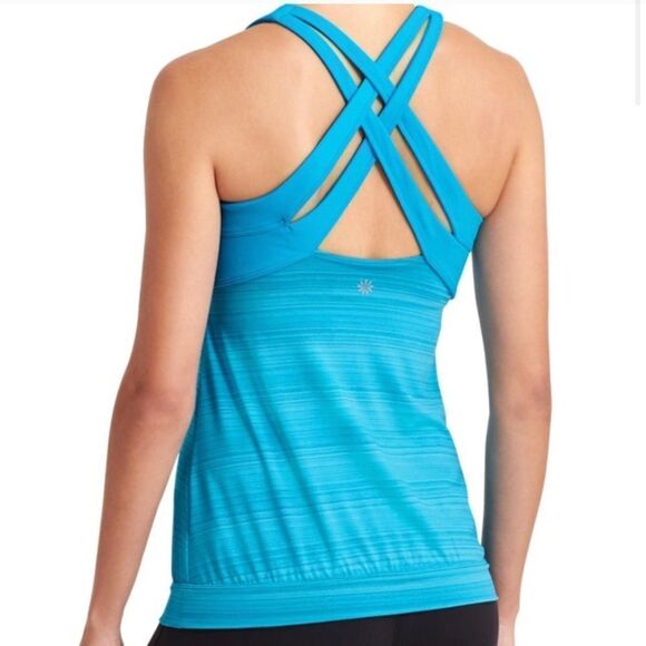 Athleta Stride Crunch and Punch Bra Tank (Blue) - Picture 3 of 11
